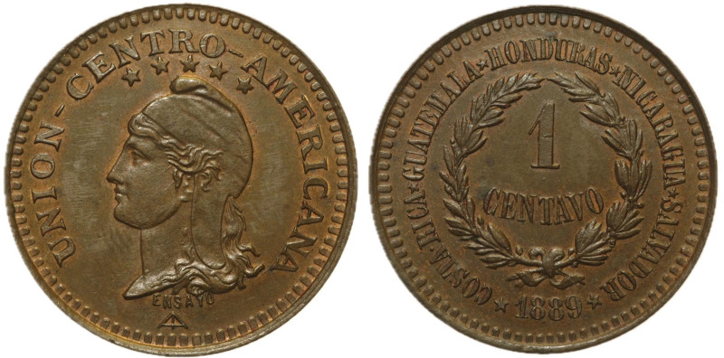 GUATEMALA Repubblica (dal 1839) Centavo 1889 Pattern. KM XE21. RR CU gr 4,81 tra...