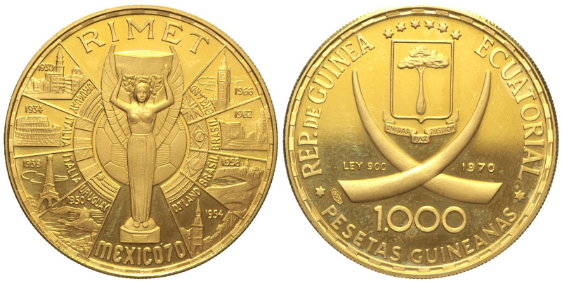 GUINEA EQUATORIALE - Repubblica. 1000 pesetas guineanas 1970 Fr. 2; KM. 30. AU O...