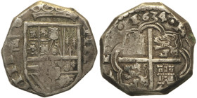 MESSICO - Filippo IV di Spagna (1621-1665) 4 Reales (maltagliato) 1634 KM AG  gr 13,45