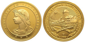 SVIZZERA - 1000 franchi 1988  "Aargau - Brugg Shooting Festival" KM-XS31, Fr-511, Häb-34. Au Oro Gold gr 26 in scatola originale, Coniati solo 400 ese...