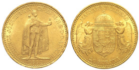 UNGHERIA Francesco Giuseppe I (1848-1916) 20 Corone 1892 KM 486. Au  Oro Gold gr 6,79