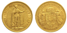 UNGHERIA Francesco Giuseppe I (1848-1916) 10 Corone 1894 KM 486. Au Oro gold gr 3,38