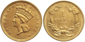 USA  Repubblica Federale (1789 - ) Dollaro 1862 Philadelphia AU Oro Gold gr 1,67