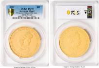 British Administration. Elizabeth II gold Matte Proof "Princess Diana - 60th Anniversary" 25 Pounds (5 oz) 2021 PR70 PCGS, KM-Unl. Accompanied by orig...