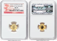 Elizabeth II gold "Year of the Dragon" 5 Dollars (1/20 oz) 2012-P MS70 NGC, Perth mint, KM1670. Ex Heritage Auction #241332 (August 2013, Lot 17136) H...