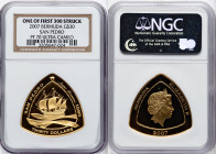 British Overseas Territory. Elizabeth II gold Proof "Bermuda - San Pedro" 30 Dollars 2007 PR70 Ultra Cameo NGC, KM-D168. Estimated mintage of 750. Shi...