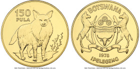 Republic gold "Brown Hyena" 150 Pula 1978 MS68 NGC, British Royal Mint, KM13. Mintage: 664. Conservation series. Accompanied by COA. HID09801242017 © ...