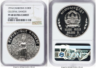 Khmer Republic silver Proof "Celestial Dancer" 10000 Riels 1974 PR68 Ultra Cameo NGC, KM63. Mintage: 800. HID09801242017 © 2024 Heritage Auctions | Al...