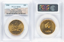 Elizabeth II gold "Maple Leaf" 50 Dollars (1 oz) 1980 MS68 PCGS, Royal Canadian mint, KM125.2. Carson City Cache. HID09801242017 © 2024 Heritage Aucti...