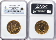 Elizabeth II gold "Vancouver Olympics 2010" 50 Dollars (1 oz) 2008 MS70 NGC, Royal Canadian Mint, KM1042. HID09801242017 © 2024 Heritage Auctions | Al...