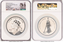 Elizabeth II silver Reverse Proof Ultra High Relief "Peace & Liberty" Mint Medal (10 oz) 2019 PR70 NGC, Mintage: 500. First Day of Issue. Label hand-s...