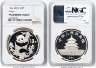 People's Republic silver Proof "Panda" 10 Yuan 1987 PR68 Ultra Cameo NGC, KM167, PAN-58A. HID09801242017 © 2024 Heritage Auctions | All Rights Reserve...
