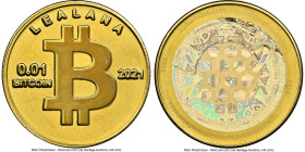 Lealana Pair of Certified Unloaded (Redeemed) .01 Bitcoin (BTC) 2021 NGC, 1) brass - MS65, Serial #306. Firstbits 1QGnaV4X. 2) nickel-plated brass - M...