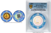 1HoDLCLUB clay composite Loaded (Unredeemed) "Poker Chip" 0.1 Litecoin (LTC) 2022 MS70 PCGS, Ahonen-Unl. Mintage: 190. Serial #LCC048. 39mm. Firstbits...