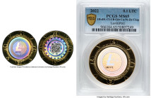 1HoDLCLUB gilt brass Loaded (Unredeemed) "Poker Chip" 0.1 Litecoin (LTC) 2022 MS65 PCGS, Ahonen-Unl. Mintage: 190. Serial #LBC172. 39mm. Firstbits Lav...