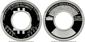 Rarity Check silver Proof Non-Loaded (Unfunded) "Lost Coin" .01 Bitcoin (BTC) 2022 PR69 Ultra Cameo NGC, Ahonen-Unl. Mintage: 100. Accompanied by circ...