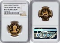 Haile Selassie I gold Proof "75th Anniversary of Birth and 50th Jubilee of Reign" 20 Dollars 1966-NI PR67 Ultra Cameo NGC, Numismatica Italiana mint, ...
