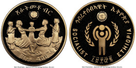People's Democratic Republic gold Proof "Year of the Child" 400 Birr EE 1972 (1980) PR69 Ultra Cameo NGC, KM60. HID09801242017 © 2024 Heritage Auction...