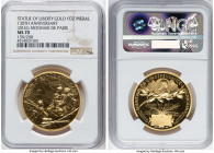 Republic gold "Statue of Liberty - 130th Anniversary" Medal (1 oz) 2016-Dated MS70 NGC, Monnaie de Paris mint. 159/200 stamped on edge. By Oscar Roty....
