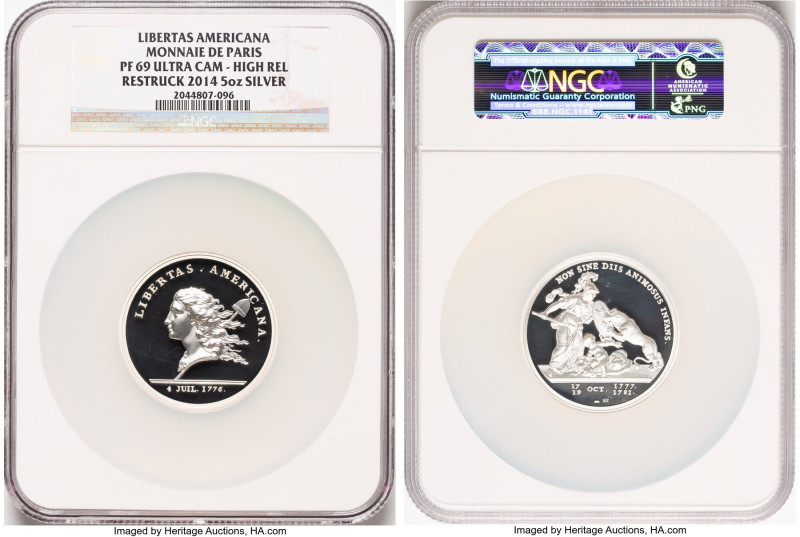 Republic silver High Relief Restrike Proof "Libertas Americana" Medal (5 oz) 201...