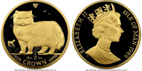 British Dependency. Elizabeth II gold Proof "Persian" 1/2 Crown (1/2 oz) 1989 PR69 Ultra Cameo NGC, Pobjoy mint, KM255. Cat series. HID09801242017 © 2...