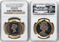 British Dependency. Elizabeth II gold Proof "Penny Black Stamp Anniversary" Crown 1990 Gem Proof NGC, Pobjoy mint, KM267b. Estimated Mintage: 1,000. H...