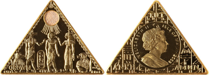 British Dependency. Elizabeth II gold "Tutankhamun" Crown 2009 UNC, Pobjoy mint,...