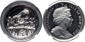 British Dependency. Elizabeth II platinum Proof "Birth of Christ" Crown 2013 PR69 Ultra Cameo NGC, Pobjoy mint, cf. KM1456a (in silver). One of First ...