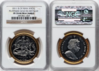 British Dependency. Elizabeth II bi-metallic platinum & gold Proof Angel 2011 PR70 Ultra Cameo NGC, Pobjoy mint, KM-Unl. AGW 0.45 oz, APtW 1.0 oz. HID...