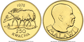 Republic gold "Nyala" 250 Kwacha 1978 MS67 NGC, British Royal Mint, KM17. Mintage: 566. Conservation series. Accompanied by COA. HID09801242017 © 2024...