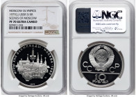 USSR Pair of Certified silver "1980 Moscow Summer Olympics" Assorted Roubles 1977-(l) NGC, 1) Proof "Scenes of Moscow" 10 Roubles PR70 Ultra Cameo, KM...