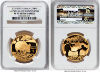 Republic gold Proof "Natura - Black Rhinoceros" 100 Rand (1 oz) 2010-EWT PR70 Ultra Cameo NGC, KM552. Safari Through Africa series. HID09801242017 © 2...