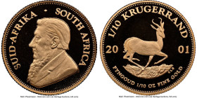 Republic gold Proof 1/10 Krugerrand (1/10 oz) 2001 PR70 Ultra Cameo NGC, KM105. HID09801242017 © 2024 Heritage Auctions | All Rights Reserved www.HA.c...