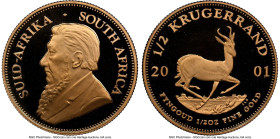 Republic gold Proof 1/2 Krugerrand (1/2 oz) 2001 PR70 Ultra Cameo NGC, KM107. HID09801242017 © 2024 Heritage Auctions | All Rights Reserved www.HA.com...