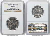 Zog I Lek 1926-R MS67 NGC, Rome mint, KM5. First year of type. Nearing perfection and tied at the top of the census. Ex. Heritage Auctions #232139 (Se...