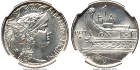 Zog I silver Prova Frang Ar 1927-V MS64 NGC, Vienna mint, KM-PR20. Possessing pristine, argent surfaces that are largely devoid of wear. This is a bea...