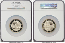 People's Socialist Republic silver Proof "Railroad Anniversary" 50 Leke 1988 PR69 Ultra Cameo NGC, Budapest Mint, KM62. 42nd Anniversary - First Alban...