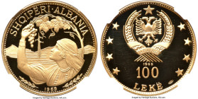 People's Socialist Republic gold Proof "Peasant Girl" 100 Leke 1969 PR66 Ultra Cameo NGC, KM54.2, Fr-20. Mintage: 450. A classy example of a coveted, ...