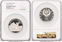 People's Socialist Republic 3-Piece Certified silver Proof Set 1970 NGC, 1) "Sword Dance" 25 Leke PR66 Ultra Cameo, KM52.3 2) "Prince Skanderbeg" 10 L...