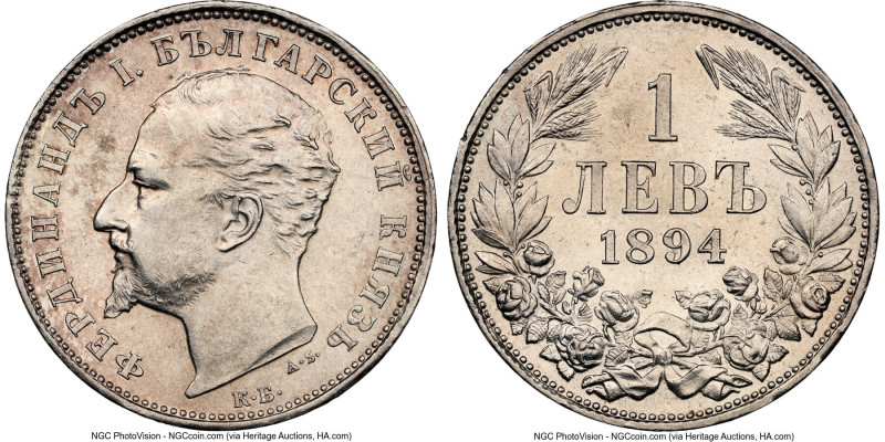 Ferdinand I Lev 1894-KB MS61 NGC, Kremnitz mint, KM16, Nikolov-17. A coveted iss...