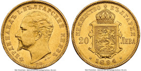 Ferdinand I gold 20 Leva 1894-KB MS62 NGC, Kremnitz mint, KM20, Fr-3. A prized possession in Bulgarian numismatics; examples of this Ferdinand I gold ...