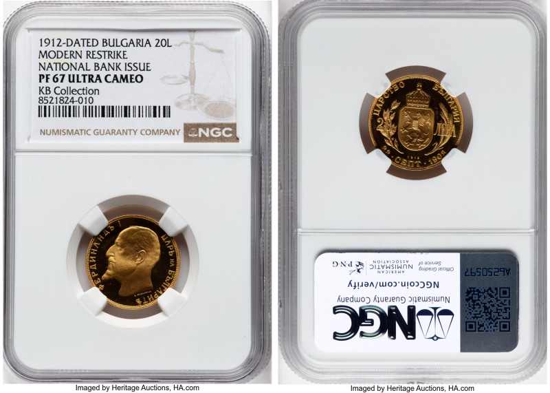 People's Republic gold Proof Restrike 20 Leva 1912-Dated (1967-1968) PR67 Ultra ...