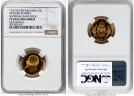 People's Republic gold Proof Restrike 20 Leva 1912-Dated (1967-1968) PR67 Ultra Cameo NGC, Sofia mint, KM33. Declaration of Independence. National Ban...
