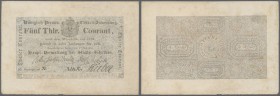 Preussen, 5 Thaler Courant, 6.5.1824, PiRi A209, Litera C, in ungefalteter Erhaltung mit den üblichen Stockflecken, Erhaltung VF