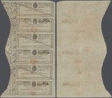 Westphalen Königreich: 6 ungeschnittene Bögen der vierteljährlichen Zinskupons zu 2 Franken mit verschiedenen Daten von 1812 bis 1820 mit jeweils 6 Zi...