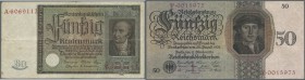 50 Rentenmark 1934 Freiherr vom Stein und 50 Reichsmark 1924, Ro. 165, 170 in schöner gebrauchter Erhaltung // Germany: 50 Rentenmark 1934 and 50 Reic...