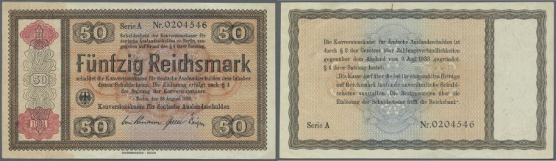 Lot mit 7 Ausgaben der Reichskonversionskasse 5 und 10 Reichsmark 1933, 5, 10 un...