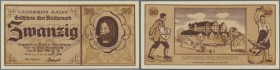 Aalen, Landkreis, 5, 10, 20 Reichsmark, 15.4.1945, ohne KN, jeweils mit viol. Stempel ”Carl Edelmann G.m.b.H.”, Erh. I, 3 Scheine