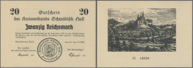 Schwäbisch Hall, Kreisverband, 2, 10, 20 RM, 16.4.1945, kassenfrisch, 3 Scheine