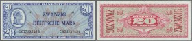 20 Deutsche Mark, ”Liberty 1948”, Ro.246, mehrere senkrechte Knicke und bestoßene Ecke oben rechts , farbfrisch auf festem Papier und mit spitzen Ecke...